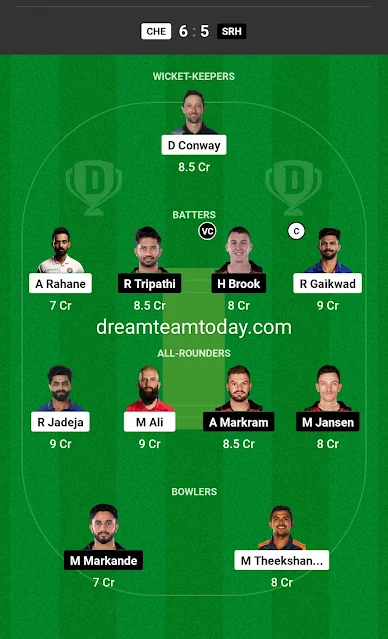 CSK vs SRH today Match dream11 Prediction 15