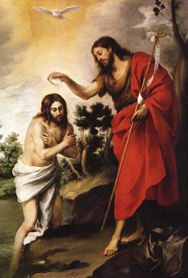 San Juan Bautista bautizando a Jesus.