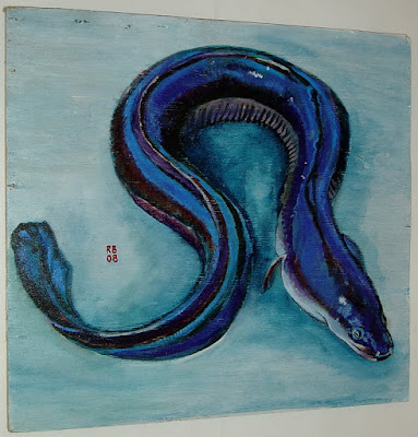 Foto: Fischbrett 'Großer Aal' 50cm x 54 cm (c) Rolf Boscheinen 2008