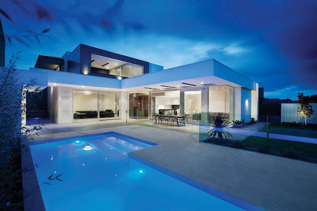 Modern home with swimming pool