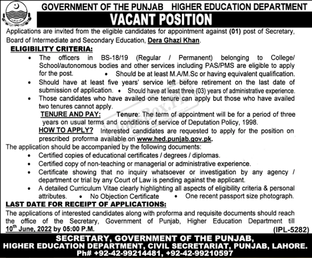 Board Of Intermediate & Secondary Education Jobs 2022 || BISE Jobs 2022 Announced