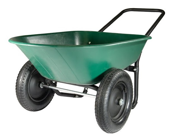 Image: Garden Star Dual Wheel, Poly Tray Yard Rover Wheelbarrow