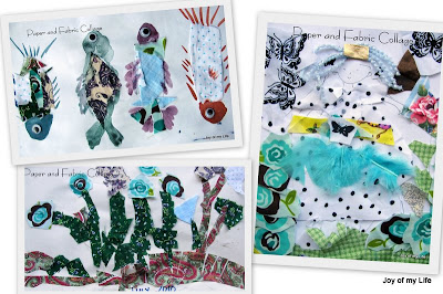 Kids Art: Paper and Fabric Collage self-directed expression
