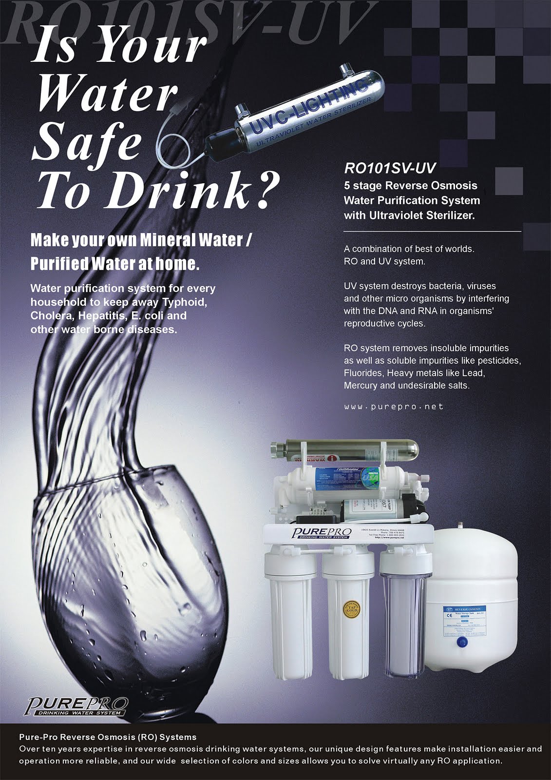 PurePro® RO101SV-UV Reverse Osmosis Pure Water Filtration System