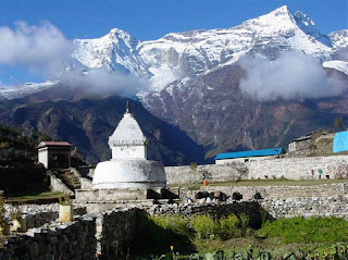 view Mount Everet from Namche Bazaar Nepal