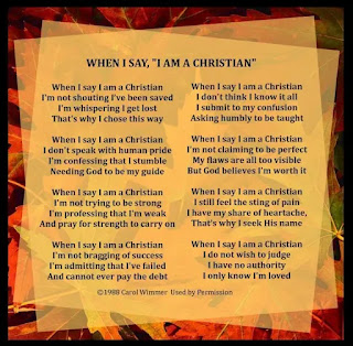 When I say, “I am a Christian” poem