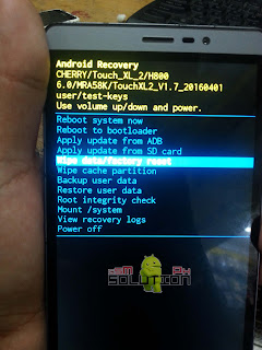 Cherry Mobile TOUCH XL 2 wipe data / factory reset