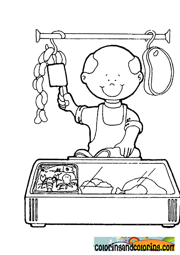Butcher Coloring Page Coloring Pages