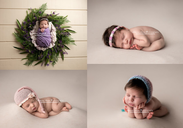 Eugene/Springfield area newborn photography, baby girl photo collage