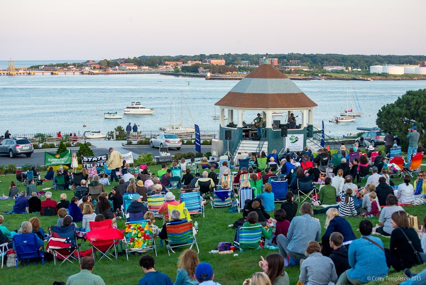 July 2015 Portland, Maine Munjoy Hill Friends of the Eastern Promenade concerts at Fort Allen Park Gazebo in the summer. Jason Spooner. Photo by Corey Templeton.