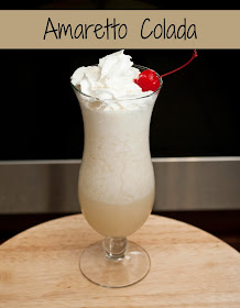 Amaretto Colada is the perfect blended cocktail using rum, amaretto and pineapple juice.