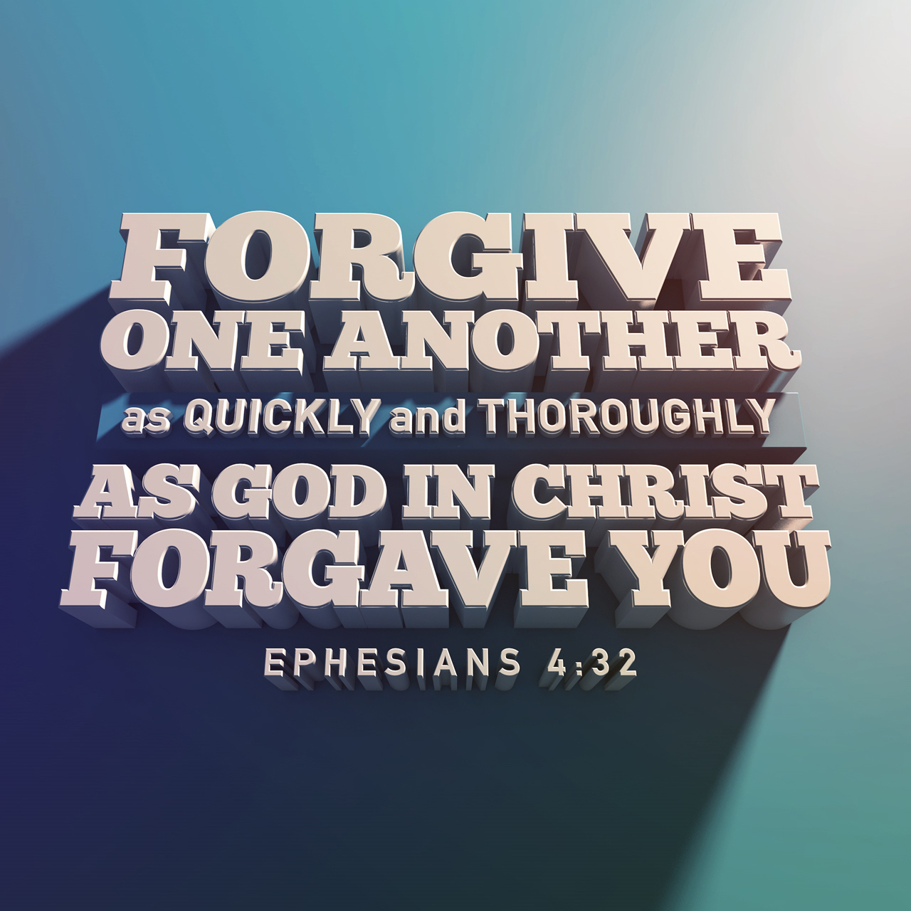 Instead, be kind to each other, tenderhearted, forgiving one another, just as God through Christ has forgiven you. Ephesians 4:32 NLT https://bible.com/bible/116/eph.4.32.NLT