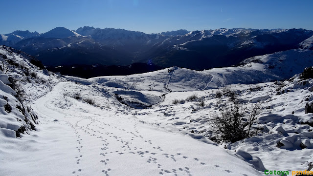 Ruta invernal por los cordales occidentales de la Sierra del Aramo; Peña del Alba, Champaza, Pelitrón y Vallonga.