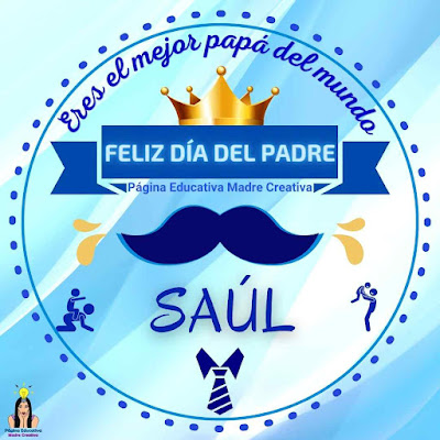 Solapín Nombre Saúl para redes sociales por Día del Padre