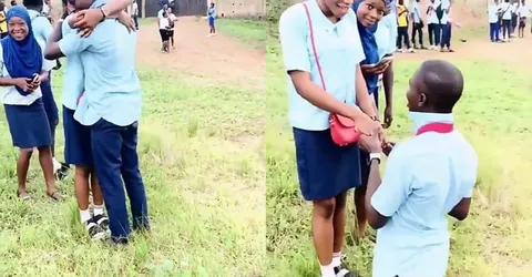 SS3 Student Proposes to Girlfriend after WAEC Examination