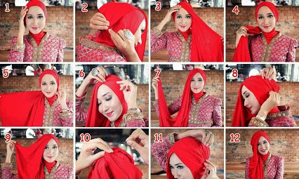Cara memakai hijab gaul gaya anak muda glamor formal 