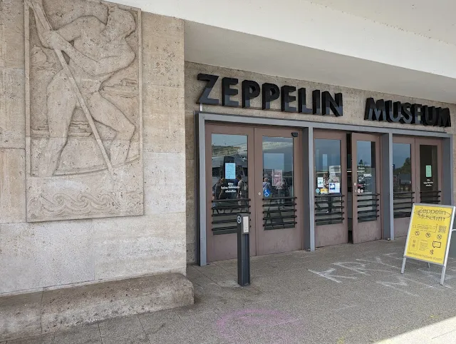 Art Deco entrance to the Zeppelin Museum in Friedrichshafen Germany