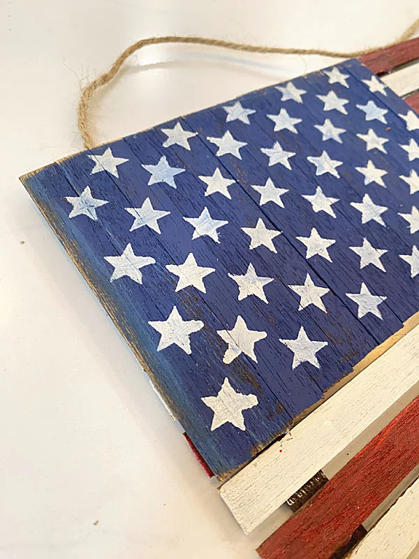 sanded edges on American flag