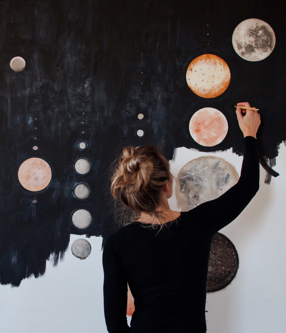 stellar pieces _ stella maria baer paints planets and moons