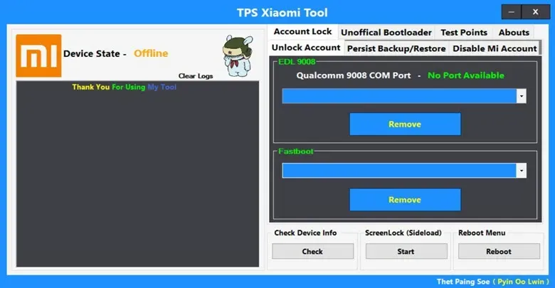 تحميل أداة TPS Xiaomi لإزالة حساب MI