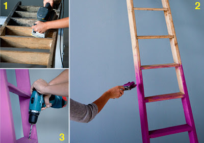 Como fazer prateleira e cabideiro usando escada antiga - Passo a Passo, DIY