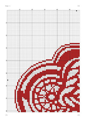 Detroit Red Wings counted cross stitch pattern