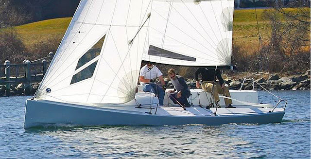 J/70 one-design speedster sailboat- sailing upwind