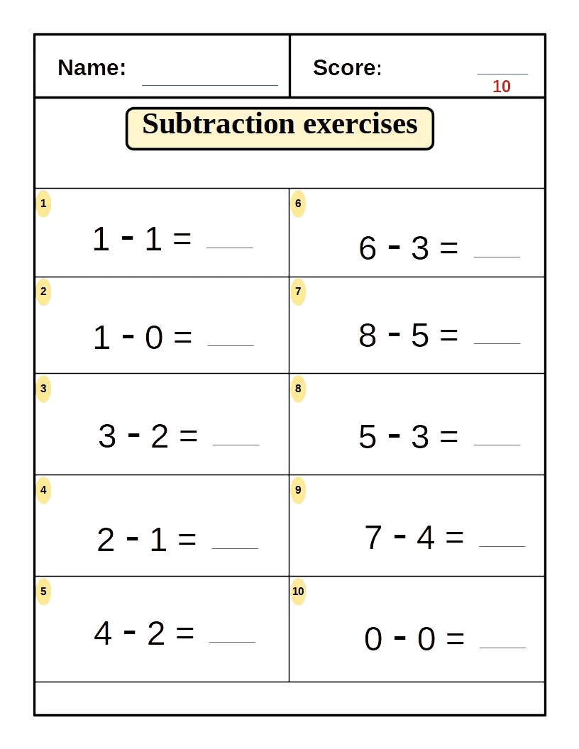 Subtraction for Kids