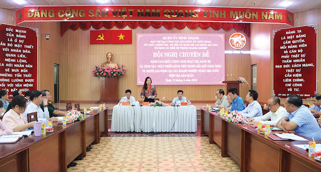 Đồng chí Triệu Lệ Khánh phát biểu chỉ đạo tại hội nghị. (Ảnh: AH)