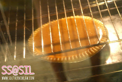 Healthy Pumpkin Pie Baking in Oven