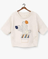 Beige Girls Embossed Design Sweatshirt