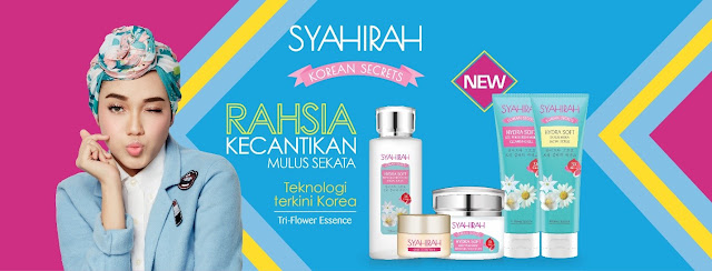 SYAHIRAH KOREAN SECRETS, K-Beauty, syahirah, SYAHIRAH KOREAN SECRETS Hydra Soft, agen penghidratan, Tri-Flower Essence campuran bunga-bungaan putih, bunga Ginseng, Chamomile, teh hijau, Skrub Muka, Gel Pembersih Muka, Penyegar Tanpa Alkohol, Krim Pelembap, Krim Kecantikan, SYAHIRAH KOREAN SECRETS White Glow, Pembersih Muka, Pembersih Muka Anti-Jerawat, Penyegar Tanpa Alkohol, Krim Siang SPF20, Krim Malam serta Krim Kecantikan SPF15, produk syahirah yang terkini, produk syahirah terbaru, rangkaian produk syahirah, rahsia kecantikan orang korea, produk yang sesuai untuk orang asia,