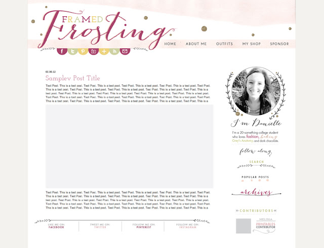 Gorgeous blog design! via Framed Frosting