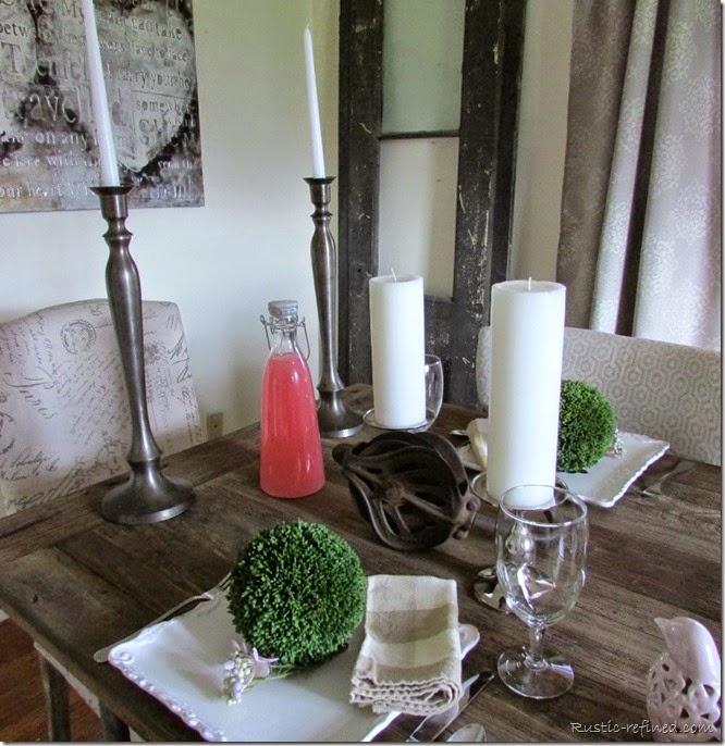 Spring Tablescape using Rustic Touches