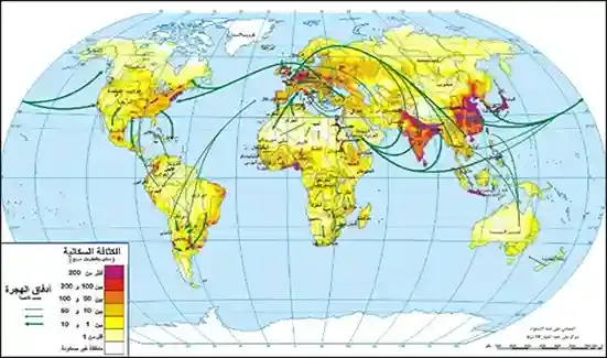 خريطة توزع السكان في العالم - علمني
