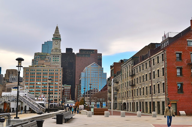 Boston's downtown, with buildings old and new.