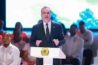 Presidente Abinader hablando sobre la situación fronteriza con Haití.