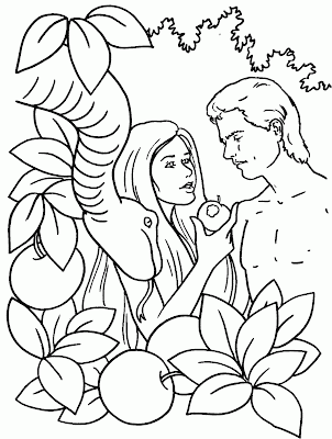 Adam And Eve Coloring Pages For Kids