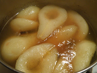 Pears Simmering in Liquid