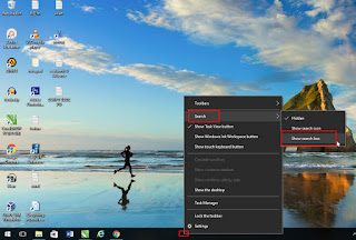 Cara menampilkan Search BOX atau pencarian Windows 10