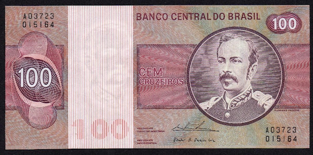 Brazil Banknotes 100 Cruzeiros banknote 1975 Marshal Floriano Peixoto