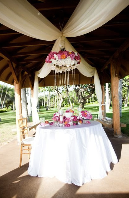 hawaiian wedding photos groom red sash