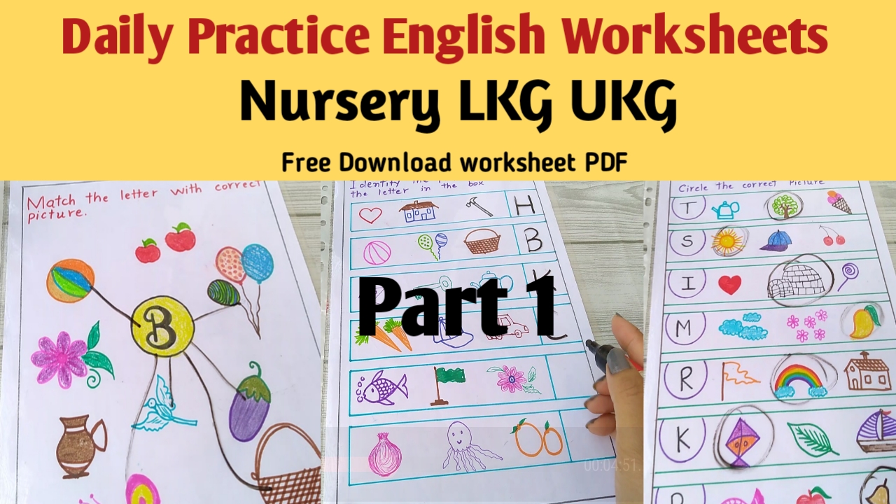 english worksheets for nursery lkg ukg part 1