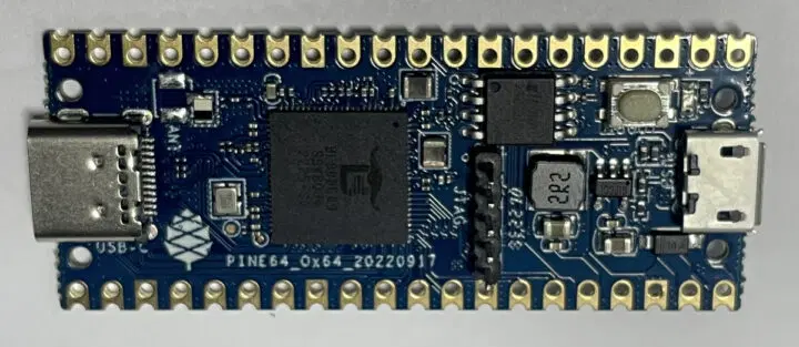 Pine64 Ox64 is a single-board computer with a RISC-V CPU that is Raspberry Pi Pico-sized and will be available in November for $6 and above.