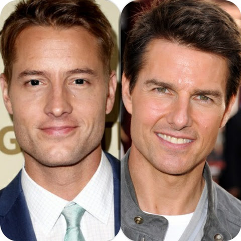 LookaLike - Justin Hartley and Tom Cruise looks like Handsome the Calm Cues of Trust in Heartily