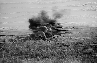 battlefield scene in Rhineland in WWII