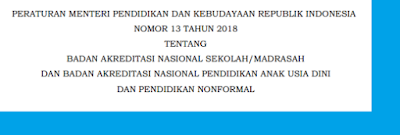 Peraturan Menteri Pendidikan & Kebudayaan Republik Indonesia  Permendikbud No 13 [Tahun] 2018 (Tentang) BAN SM & BAN PAUDNI & PNF