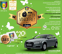 Logo E' ora di vincere con Lidl : buoni spesa da 20 euro e Audi A3 Sportback