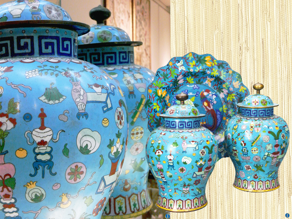 19th/20th Century Chinese Cloisonne enamel ginger jars.