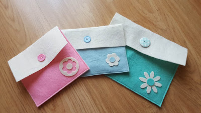 Two toned felt envelope bags